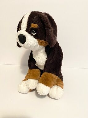 IKEA Stuffed Plush Puppy Dog Hoppig Brown White Bernese Mountain Bernard 14”